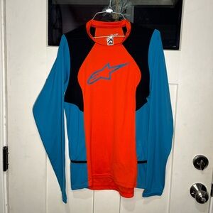 Alpinestars Enduro Motocross Jersey Men’s M Orange Blue Long Sleeve MTB